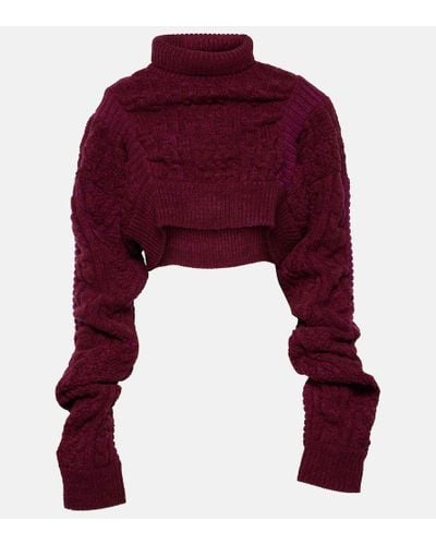 Noir Kei Ninomiya Cable-knit Wool Sweater - Red