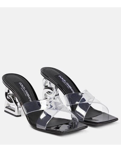 Dolce & Gabbana Ruched Kiera Leather Sandals - Black