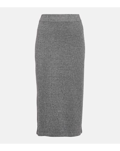 Vince Jersey Midi Skirt - Grey