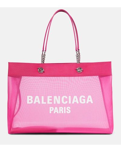 Balenciaga Tote Duty Free Large aus Mesh - Pink