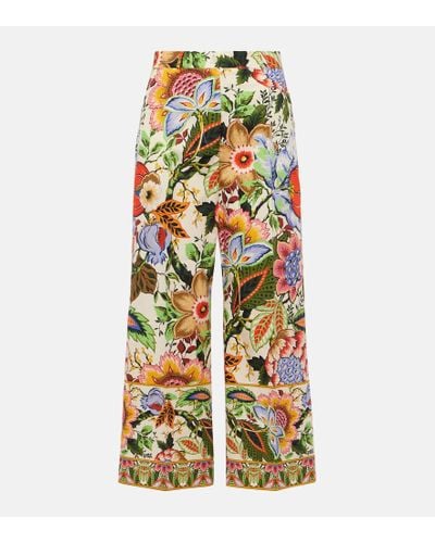 Etro Pantaloni culottes in cotone con stampa - Multicolore