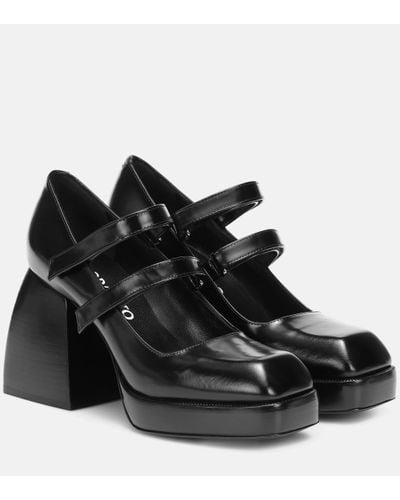 NODALETO Bulla Babies Leather Court Shoes - Black
