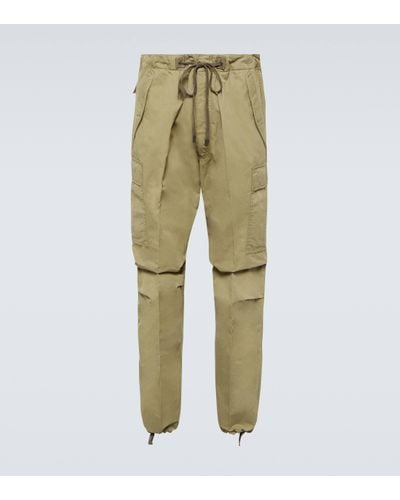 Tom Ford Enzyme Cotton Twill Cargo Trousers - Green