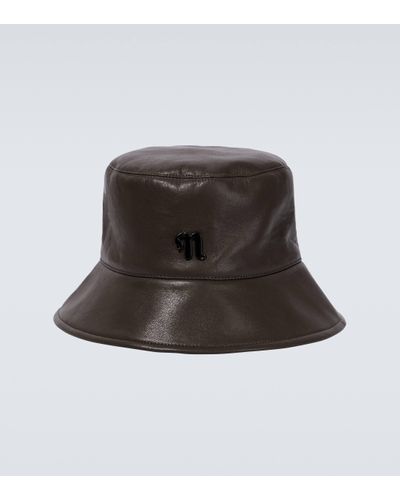 Nanushka Caran Faux-leather Bucket Hat - Brown