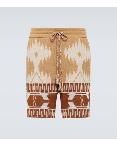 Alanui Icon Piquet Cotton Jacquard Shorts - Natural