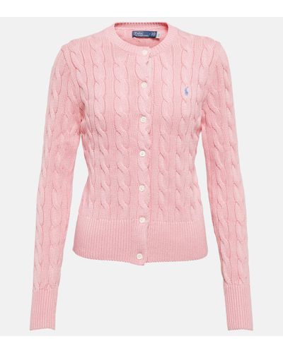Polo Ralph Lauren Plaited Cotton Cardigan - Pink