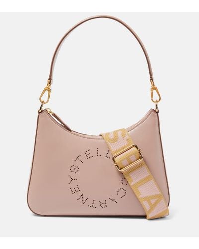 Stella McCartney Logo Small Faux Leather Shoulder Bag - Pink