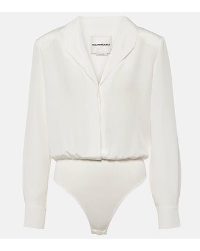 Roland Mouret Silk Satin Bodysuit - White