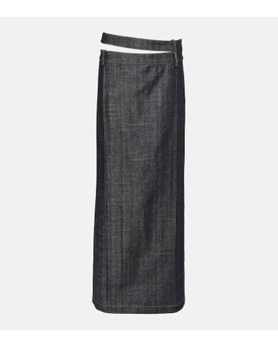 The Mannei Ararat Denim Maxi Skirt - Black