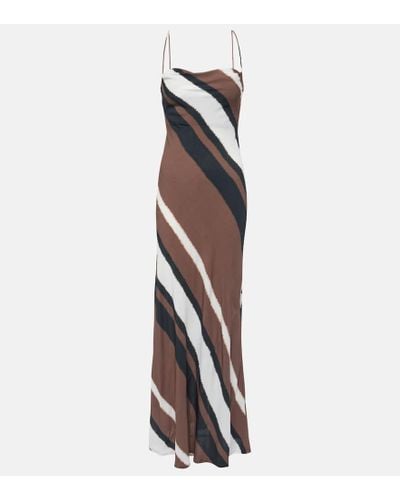 Faithfull The Brand Sisudo Striped Maxi Dress - Brown