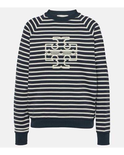 Tory Sport Striped Cotton Terry Sweatshirt - Multicolor