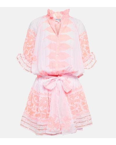 Juliet Dunn Bedrucktes Minikleid aus Baumwolle - Pink