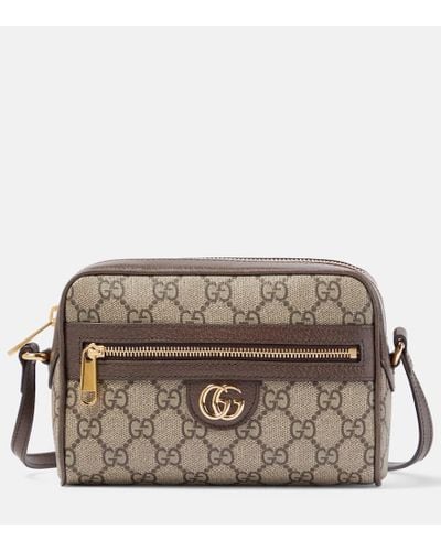 Gucci Ophidia Mini GG Canvas Shoulder Bag - Brown