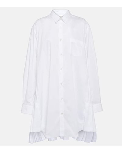 Junya Watanabe Vestido camisero plisado - Blanco