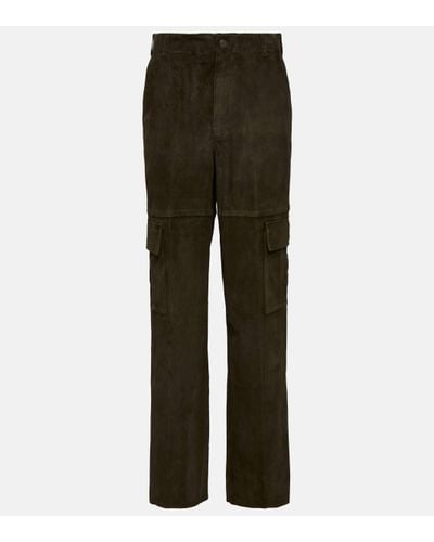 Stouls Axel Suede Cargo Trousers - Green