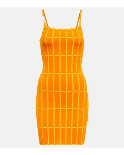 Jacquemus Vestido la robe maille Malha corto - Naranja