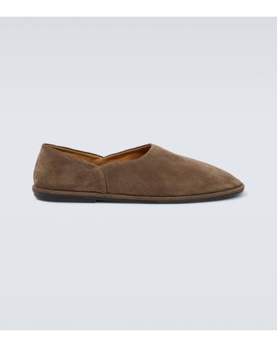 The Row Canal Suede Flats - Brown