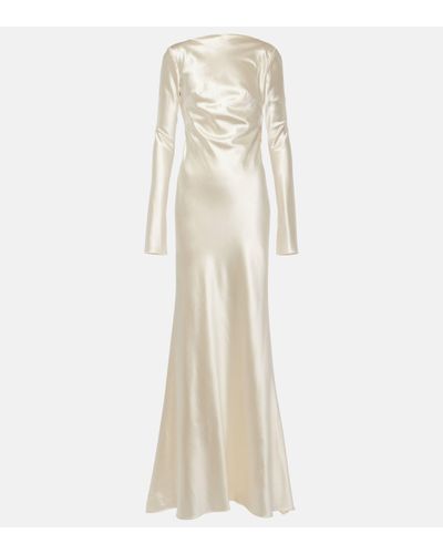Danielle Frankel Bridal Simone Wool And Silk Satin Gown - Natural