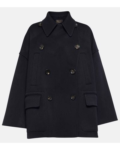 Loro Piana Roman Cashmere Pea Coat - Blue