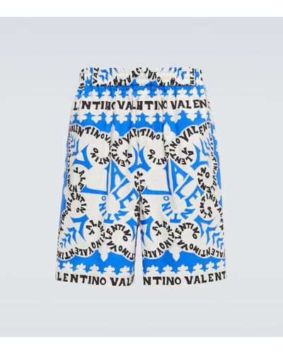 Valentino Shorts Mini Bandana aus Baumwolle - Blau