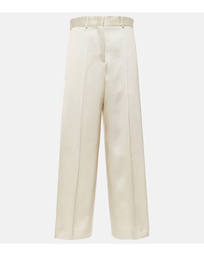 Jil Sander Satin Wide-leg Trousers - White