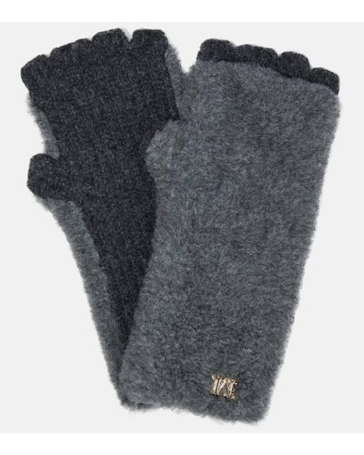 Max Mara Manny Alpaca, Wool, And Silk Gloves - Gray
