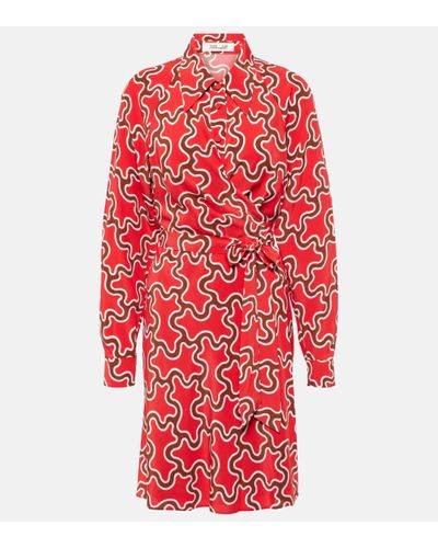 Diane von Furstenberg Sophie Printed Jersey Minidress - Red