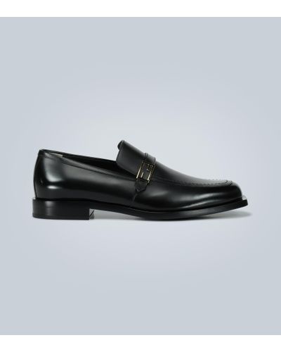 Fendi Loafers aus Leder mit Logo - Schwarz