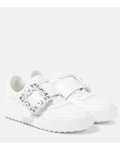 Roger Vivier Zapatillas Very Vivier de piel adornadas - Blanco