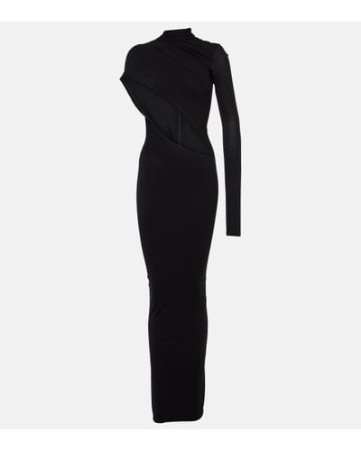 LAQUAN SMITH Asymmetric Cutout Jersey Gown - Black
