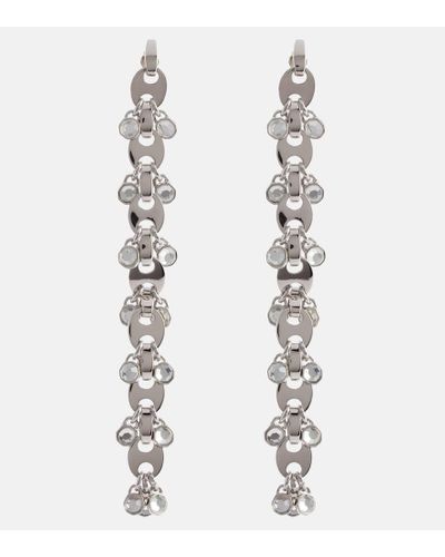 Rabanne Embellished Drop Earrings - White