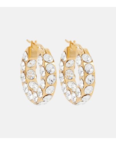 AMINA MUADDI Jah Crystal-embellished Hoop Earrings - Metallic