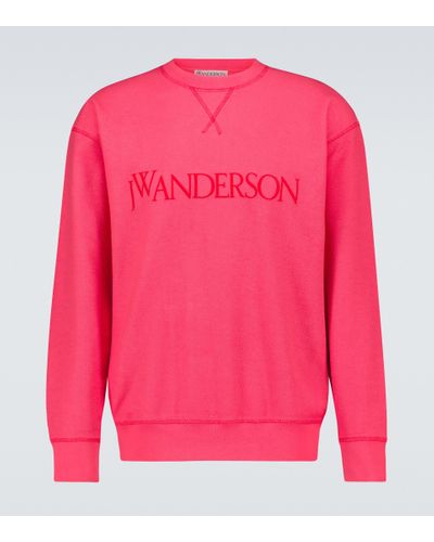 JW Anderson Logo Cotton Jersey Crewneck Sweatshirt - Pink