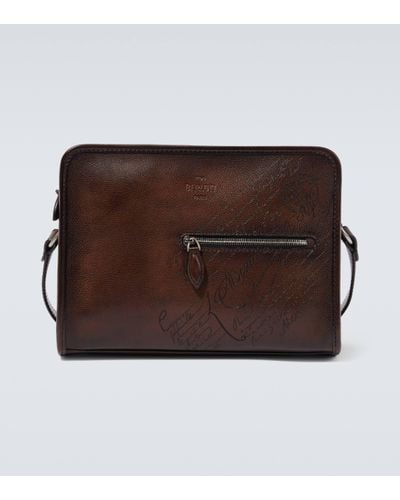 Berluti Journalier Scritto Leather Briefcase - Brown