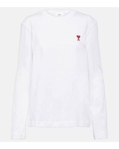 Ami Paris Sweatshirt Ami de Cour aus Baumwoll-Jersey - Weiß