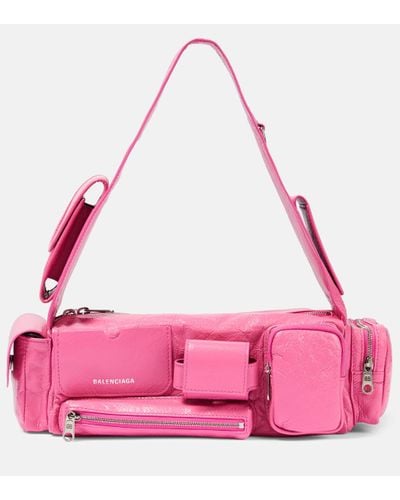 Balenciaga Superbusy Xs Leather Shoulder Bag - Pink
