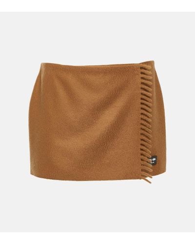 Prada Minifalda con flecos - Marrón