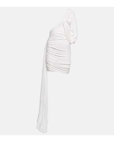 Rick Owens Vestido corto asimetrico drapeado - Blanco