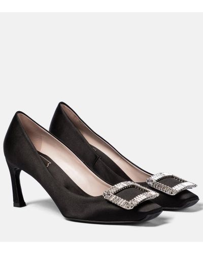 Roger Vivier Pumps Trompette Strass 70 aus Satin - Schwarz