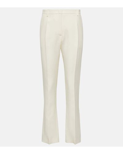 Valentino High-rise Wool And Silk Pants - White