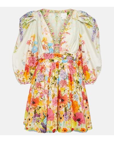 Camilla Sunlight Symphony Cotton And Silk Minidress - Multicolor