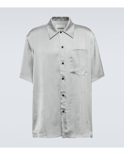 Jil Sander Chemise Shirt 36 en satin - Blanc