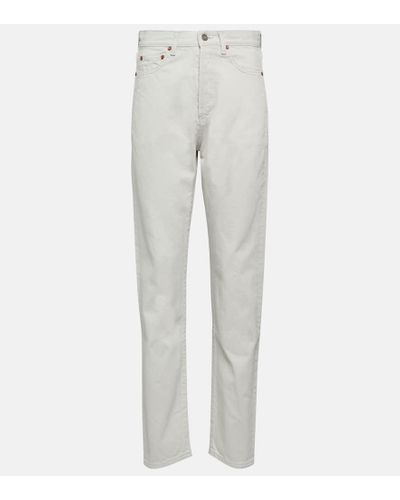 Saint Laurent Jeans slim a vita alta - Grigio