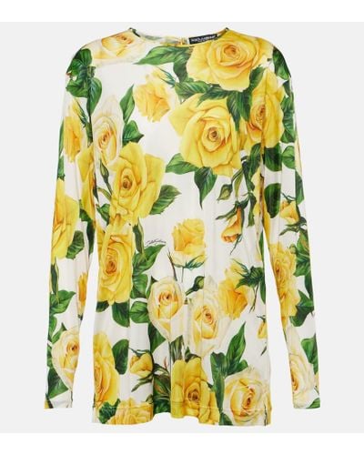 Dolce & Gabbana Camisa floral - Amarillo