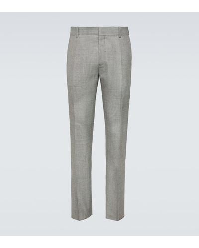 Alexander McQueen Pantaloni slim in lana - Grigio