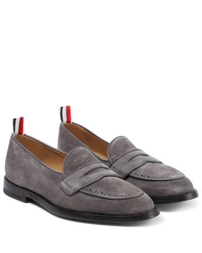 Thom Browne Suede Loafers - Gray