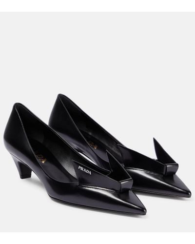 Prada Leather Court Shoes - Black