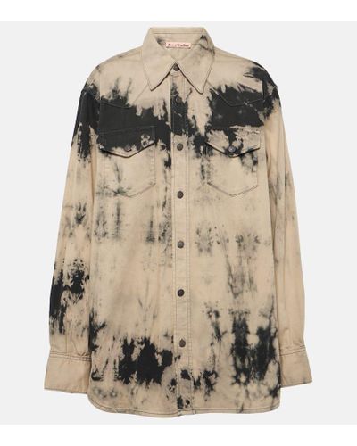 Acne Studios Camicia di jeans tie-dye - Marrone