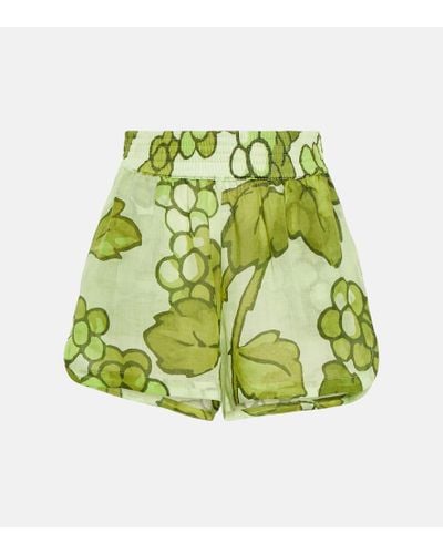 Etro Shorts in ramia con stampa - Verde
