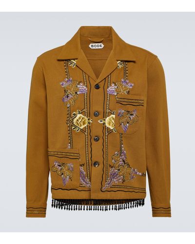 Bode Embroidered Cotton Jacket - Brown